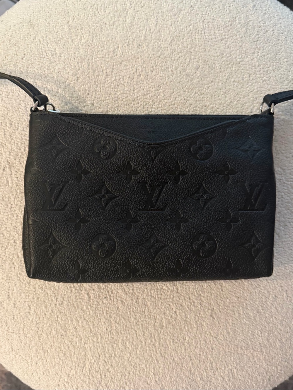 Louis Vuitton Black Embossed Monogram Crossbody Bag